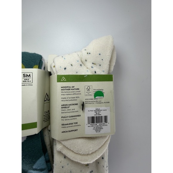 Alpine Design Girls Size Small Girls 10-4 Snowsport Daisy Ski Socks 4 Pairs New - Picture 3 of 5